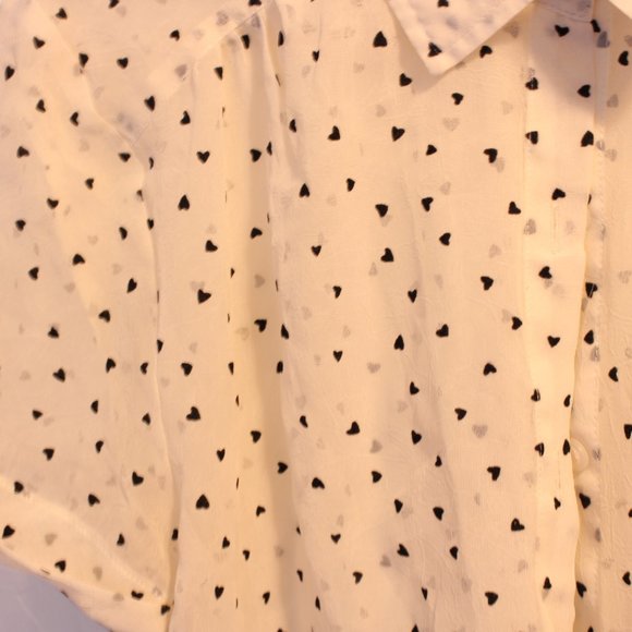 Sheer heart print button down - Picture 4 of 4